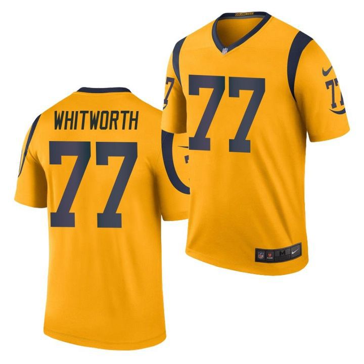 Men Los Angeles Rams 77 Andrew Whitworth Nike Gold Color Rush Limited NFL Jersey